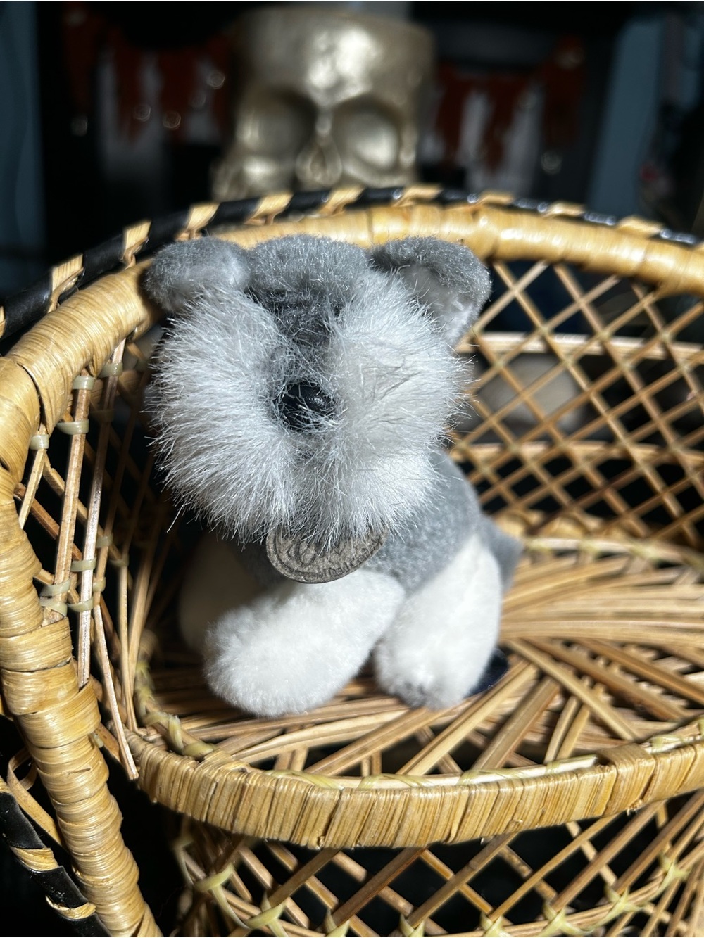 Vintage 2003 Aurora Classic 3.5" Stuffed Miniature Schnauzer
